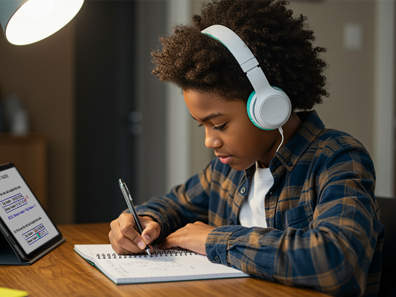 Online maths curriculum image of a child learning