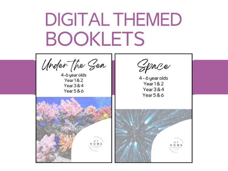 Image of digital themed booklets from At Home Education Support with Emma