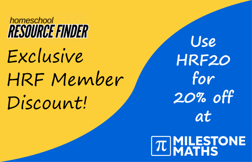 Milestone maths exclusive discount offer to Homeschool Resource Finder members