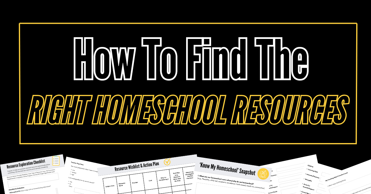 How to find the right resources for your homeschool: images of templates.