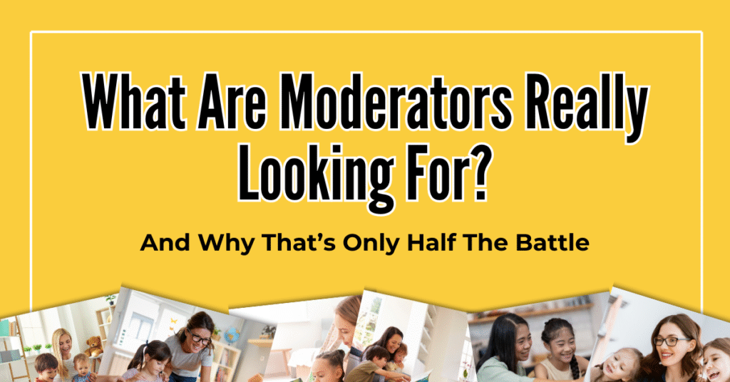 What are homeschool moderators really looking for image with text