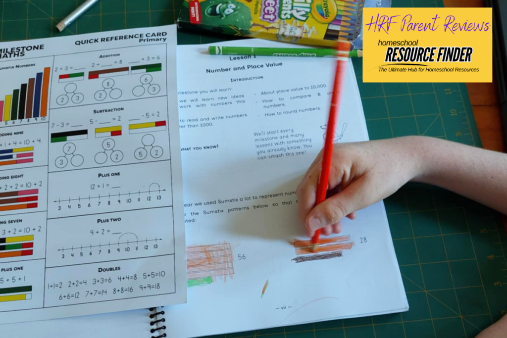 Young homeschool student completing a Milestone Maths lesson