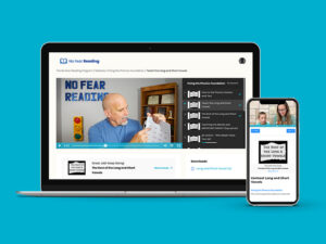 Image of a computer screen showing the No Fear Reading online dyslexia program