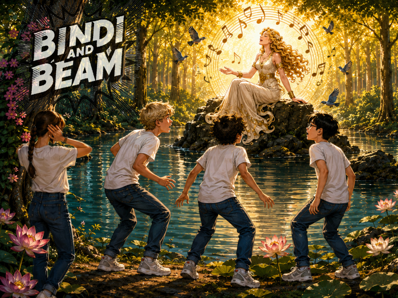 Graphic image of Casper Pieters edufiction novel Bindi and Beam