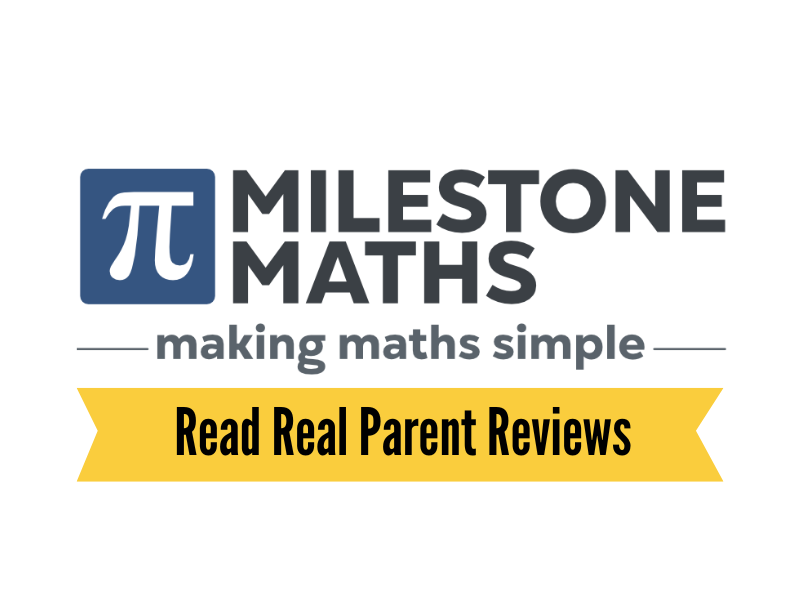 Milestone Maths Logo with text on screen - read real parent reviews