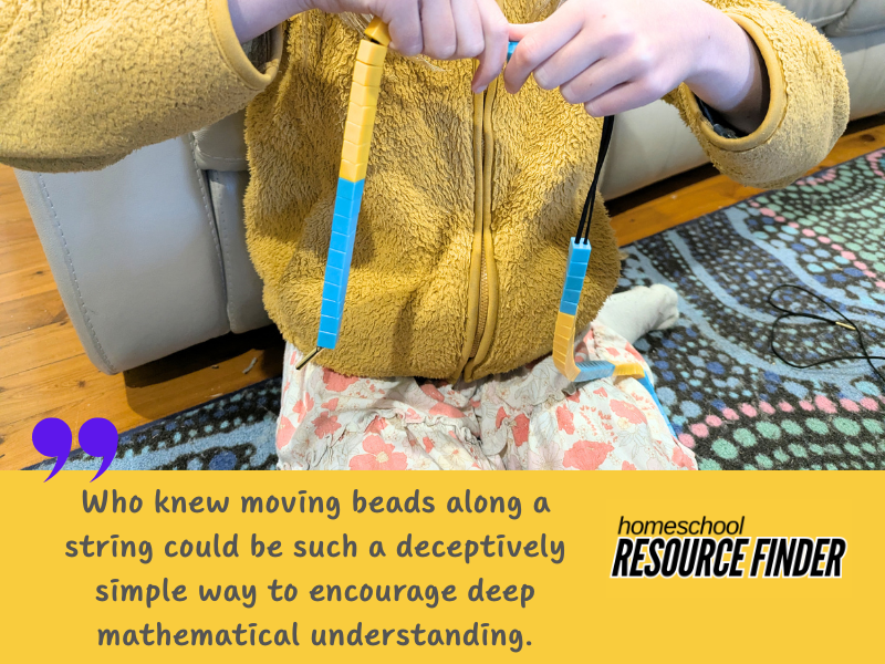 Image of a young child using the Linear Abacus