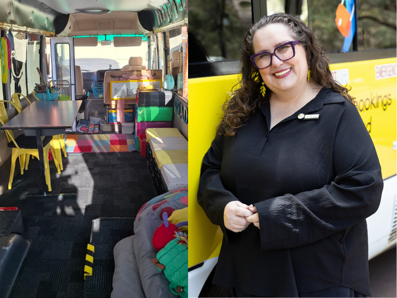 Image of Sonia and her Touring Bus for homeschool students in the Perth and surrounding areas